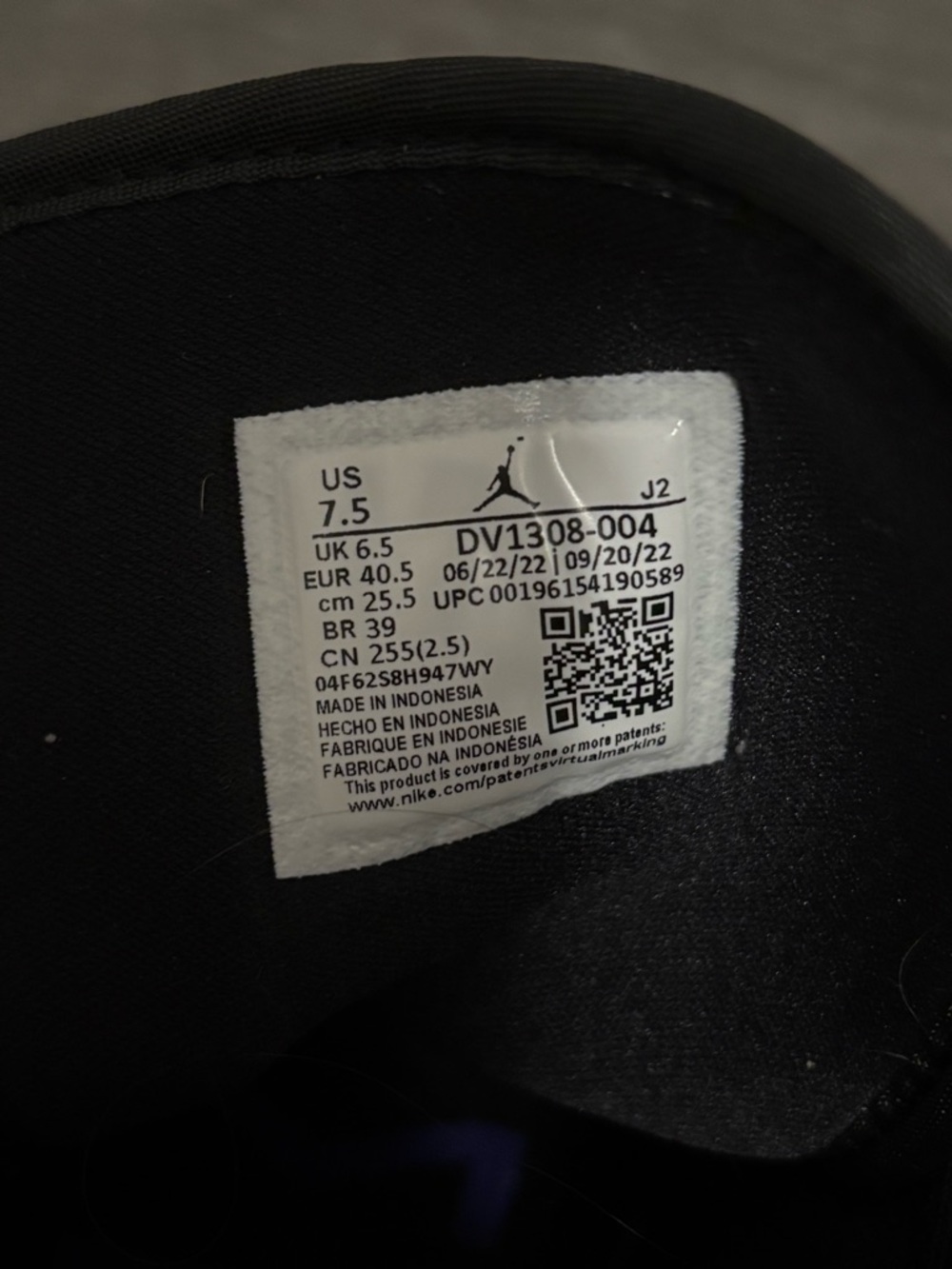 Jordan Black and Purple High-Top Sneakers - Picture 4 of 5